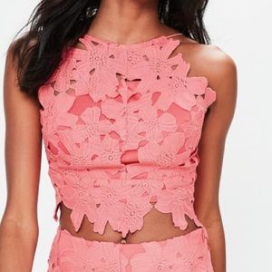 Missguided Floral Lace Crop Top